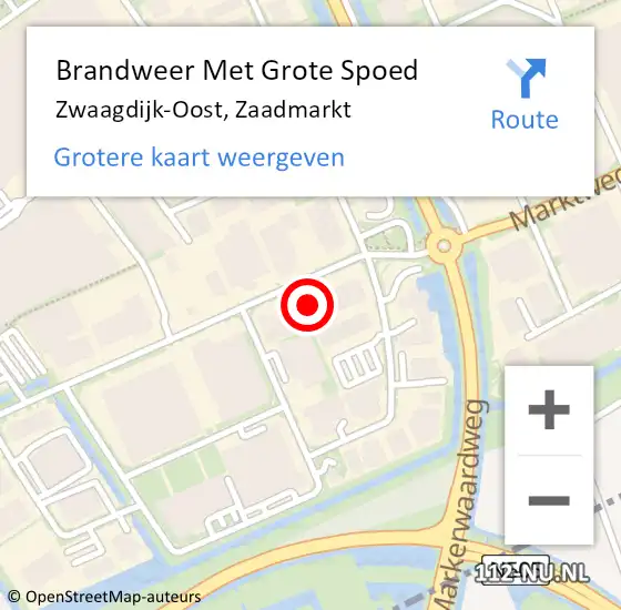 Locatie op kaart van de 112 melding: Brandweer Met Grote Spoed Naar Zwaagdijk-Oost, Zaadmarkt op 13 november 2022 21:31