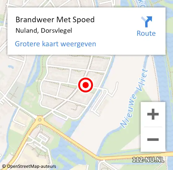 Locatie op kaart van de 112 melding: Brandweer Met Spoed Naar Nuland, Dorsvlegel op 13 november 2022 22:10