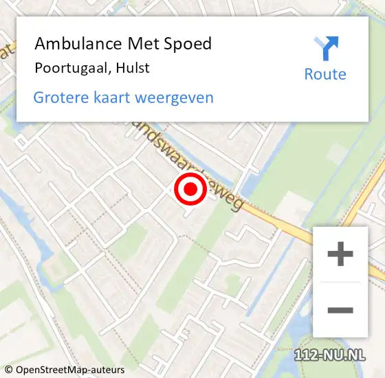 Locatie op kaart van de 112 melding: Ambulance Met Spoed Naar Poortugaal, Hulst op 13 november 2022 22:23