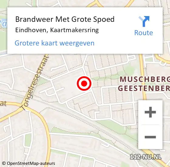 Locatie op kaart van de 112 melding: Brandweer Met Grote Spoed Naar Eindhoven, Kaartmakersring op 14 november 2022 01:03