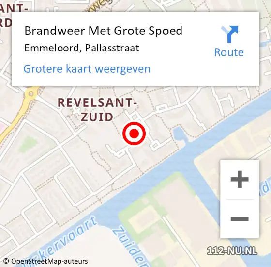 Locatie op kaart van de 112 melding: Brandweer Met Grote Spoed Naar Emmeloord, Pallasstraat op 14 november 2022 02:22