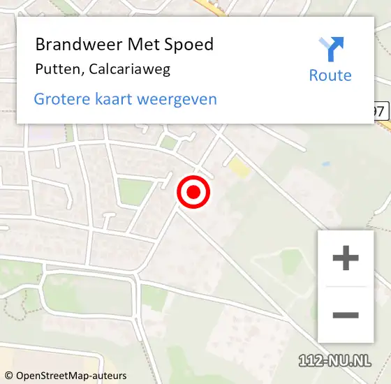 Locatie op kaart van de 112 melding: Brandweer Met Spoed Naar Putten, Calcariaweg op 14 november 2022 04:53