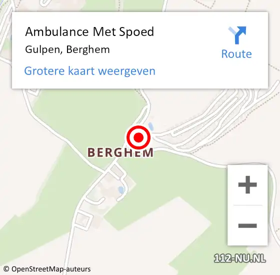 Locatie op kaart van de 112 melding: Ambulance Met Spoed Naar Gulpen, Berghem op 4 augustus 2014 21:38