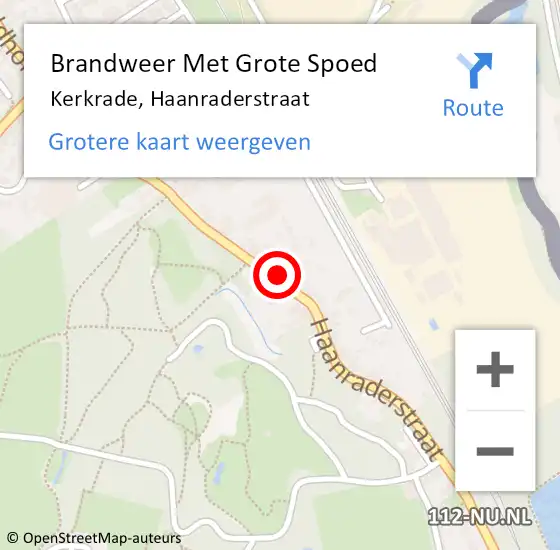 Locatie op kaart van de 112 melding: Brandweer Met Grote Spoed Naar Kerkrade, Haanraderstraat op 14 november 2022 08:03