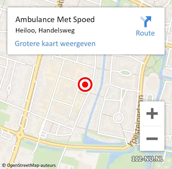 Locatie op kaart van de 112 melding: Ambulance Met Spoed Naar Heiloo, Handelsweg op 14 november 2022 08:23