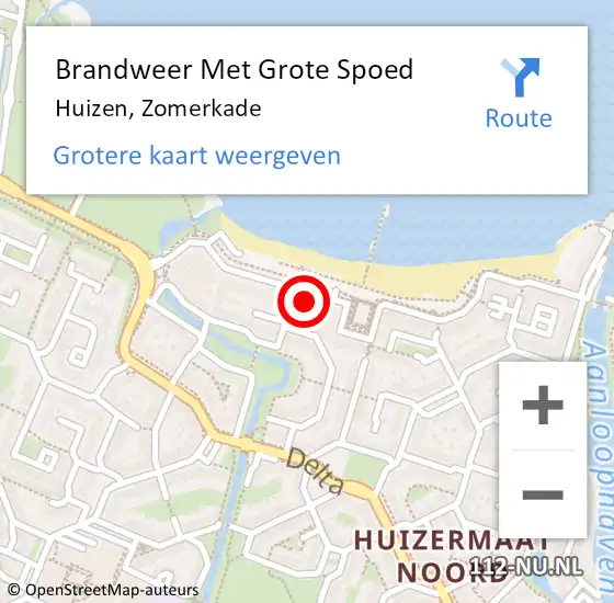 Locatie op kaart van de 112 melding: Brandweer Met Grote Spoed Naar Huizen, Zomerkade op 14 november 2022 08:44