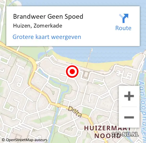 Locatie op kaart van de 112 melding: Brandweer Geen Spoed Naar Huizen, Zomerkade op 14 november 2022 08:46