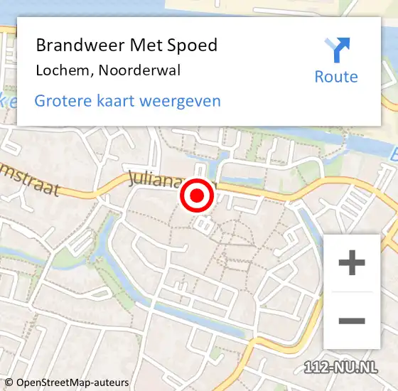 Locatie op kaart van de 112 melding: Brandweer Met Spoed Naar Lochem, Noorderwal op 14 november 2022 09:48