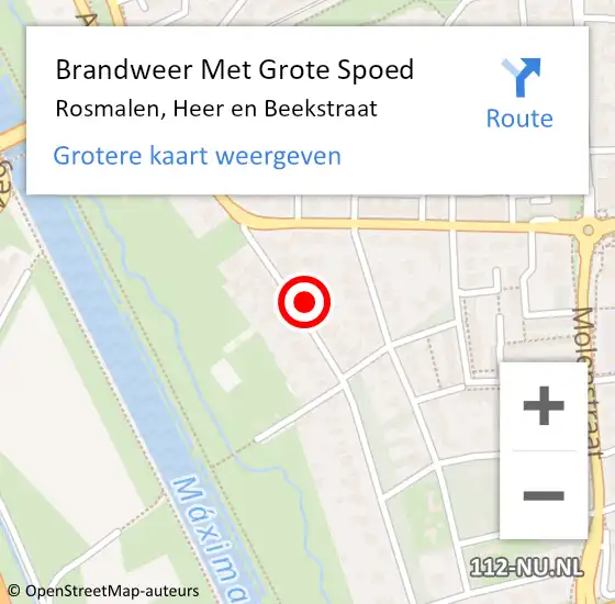 Locatie op kaart van de 112 melding: Brandweer Met Grote Spoed Naar Rosmalen, Heer en Beekstraat op 14 november 2022 10:19