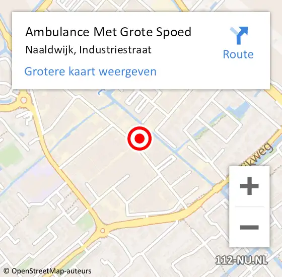 Locatie op kaart van de 112 melding: Ambulance Met Grote Spoed Naar Naaldwijk, Industriestraat op 14 november 2022 12:08