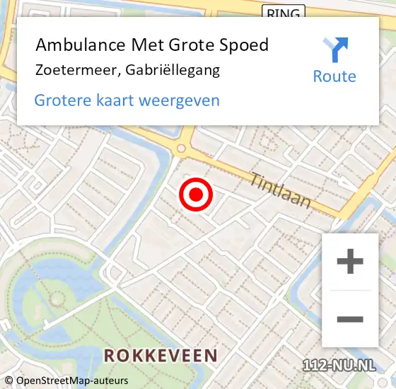 Locatie op kaart van de 112 melding: Ambulance Met Grote Spoed Naar Zoetermeer, Gabriëllegang op 14 november 2022 12:35