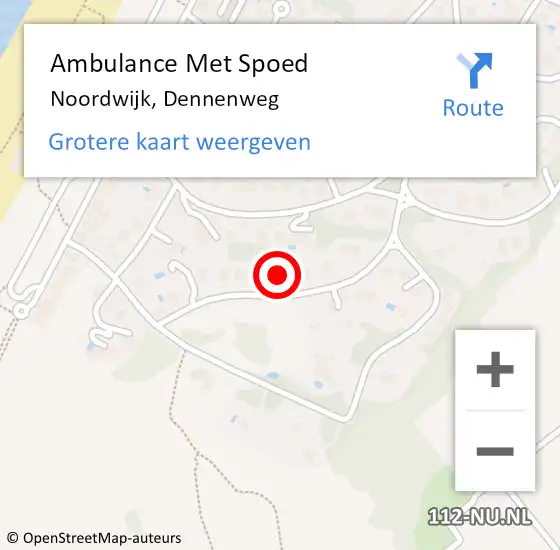 Locatie op kaart van de 112 melding: Ambulance Met Spoed Naar Noordwijk, Dennenweg op 14 november 2022 13:12