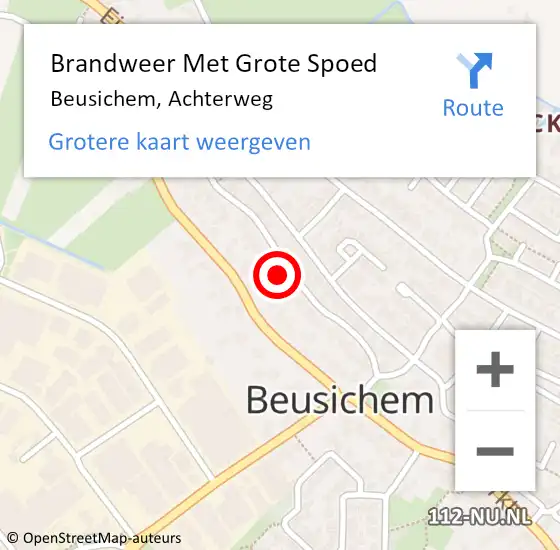 Locatie op kaart van de 112 melding: Brandweer Met Grote Spoed Naar Beusichem, Achterweg op 14 november 2022 13:50