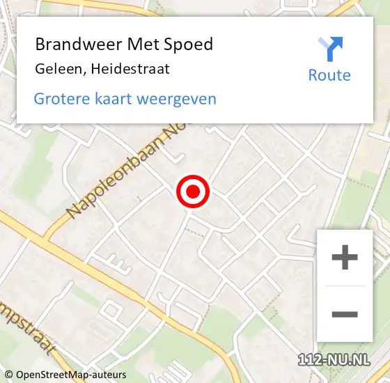 Locatie op kaart van de 112 melding: Brandweer Met Spoed Naar Geleen, Heidestraat op 14 november 2022 15:09