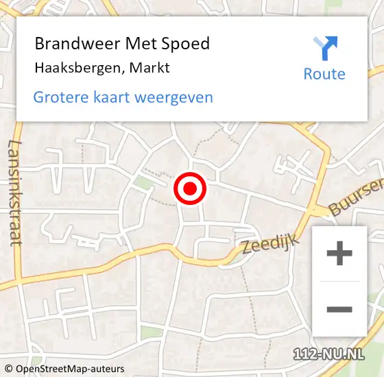 Locatie op kaart van de 112 melding: Brandweer Met Spoed Naar Haaksbergen, Markt op 14 november 2022 16:10