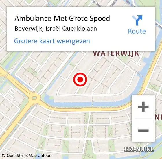 Locatie op kaart van de 112 melding: Ambulance Met Grote Spoed Naar Beverwijk, Israël Queridolaan op 14 november 2022 16:41