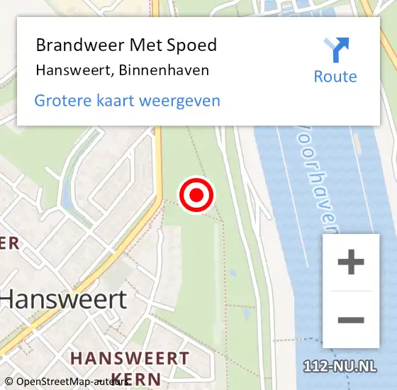 Locatie op kaart van de 112 melding: Brandweer Met Spoed Naar Hansweert, Binnenhaven op 14 november 2022 16:43