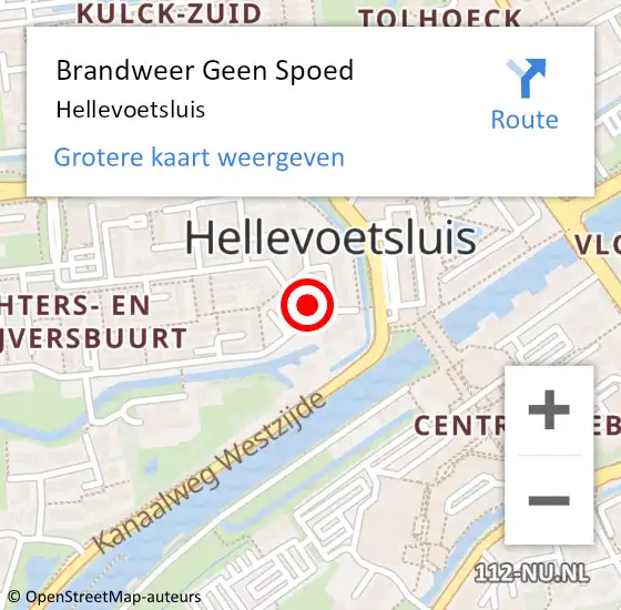 Locatie op kaart van de 112 melding: Brandweer Geen Spoed Naar Hellevoetsluis op 14 november 2022 17:09