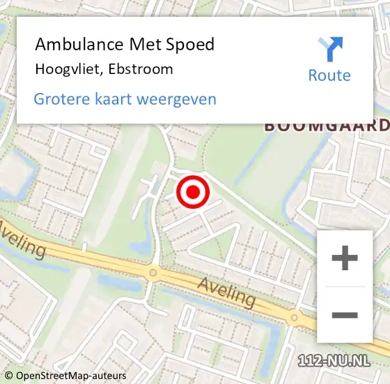 Locatie op kaart van de 112 melding: Ambulance Met Spoed Naar Hoogvliet, Ebstroom op 14 november 2022 17:22