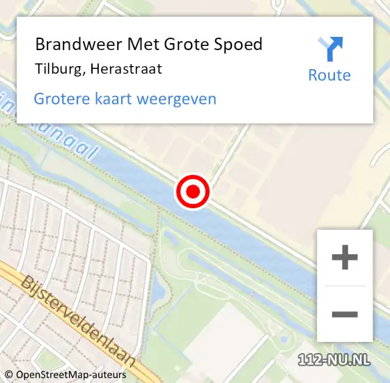 Locatie op kaart van de 112 melding: Brandweer Met Grote Spoed Naar Tilburg, Herastraat op 4 augustus 2014 23:45