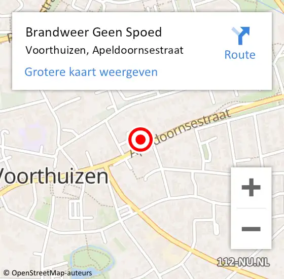 Locatie op kaart van de 112 melding: Brandweer Geen Spoed Naar Voorthuizen, Apeldoornsestraat op 14 november 2022 17:28