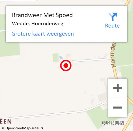 Locatie op kaart van de 112 melding: Brandweer Met Spoed Naar Wedde, Hoornderweg op 14 november 2022 18:11