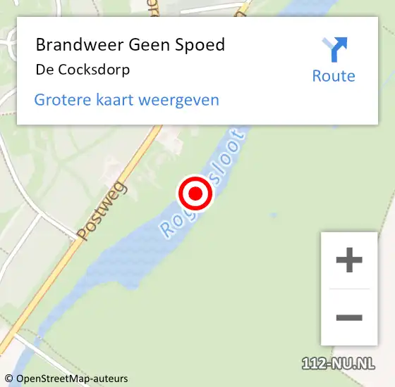 Locatie op kaart van de 112 melding: Brandweer Geen Spoed Naar De Cocksdorp op 14 november 2022 19:00