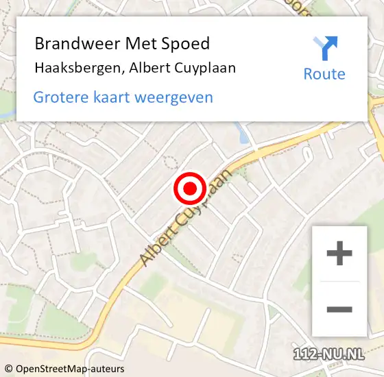 Locatie op kaart van de 112 melding: Brandweer Met Spoed Naar Haaksbergen, Albert Cuyplaan op 14 november 2022 19:17