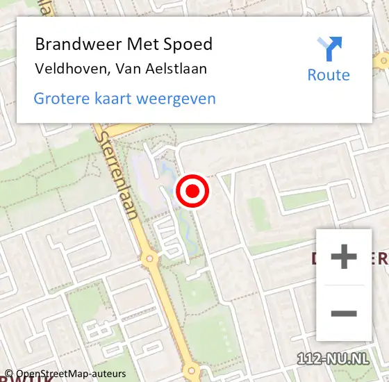 Locatie op kaart van de 112 melding: Brandweer Met Spoed Naar Veldhoven, Van Aelstlaan op 14 november 2022 21:01