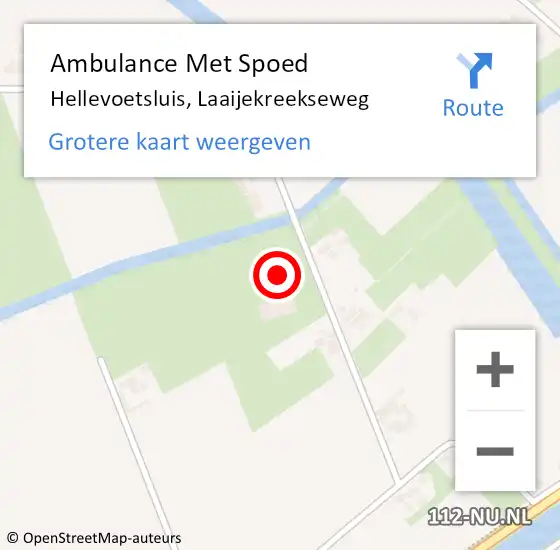 Locatie op kaart van de 112 melding: Ambulance Met Spoed Naar Hellevoetsluis, Laaijekreekseweg op 14 november 2022 21:38