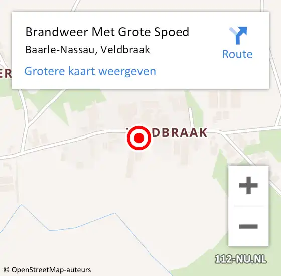 Locatie op kaart van de 112 melding: Brandweer Met Grote Spoed Naar Baarle-Nassau, Veldbraak op 15 november 2022 00:22