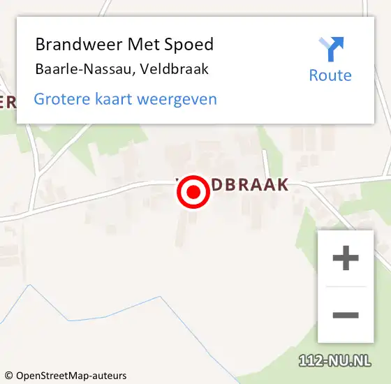 Locatie op kaart van de 112 melding: Brandweer Met Spoed Naar Baarle-Nassau, Veldbraak op 15 november 2022 01:41