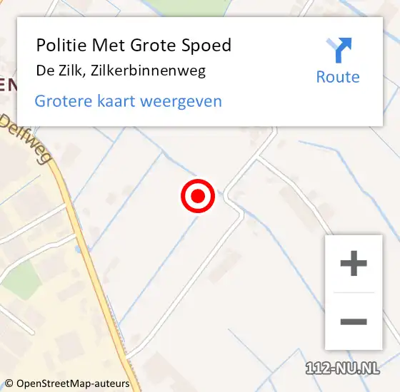 Locatie op kaart van de 112 melding: Politie Met Grote Spoed Naar De Zilk, Zilkerbinnenweg op 15 november 2022 02:05