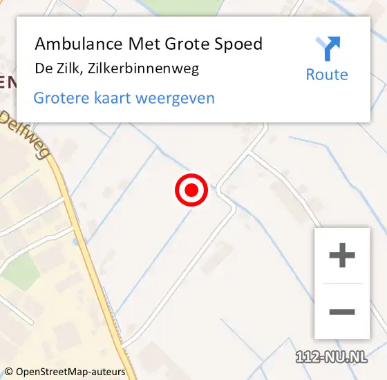 Locatie op kaart van de 112 melding: Ambulance Met Grote Spoed Naar De Zilk, Zilkerbinnenweg op 15 november 2022 02:08