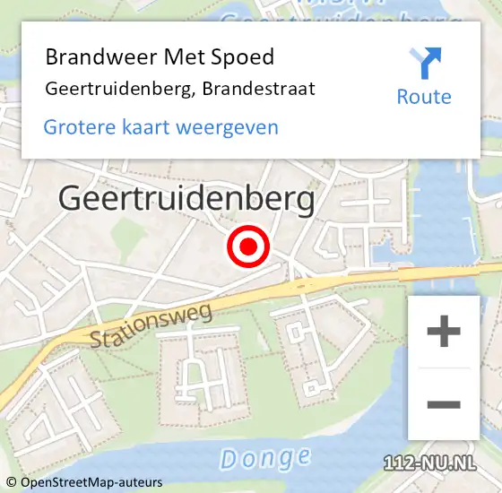 Locatie op kaart van de 112 melding: Brandweer Met Spoed Naar Geertruidenberg, Brandestraat op 15 november 2022 05:26