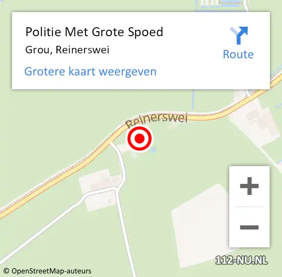 Locatie op kaart van de 112 melding: Politie Met Grote Spoed Naar Grou, Reinerswei op 15 november 2022 09:16