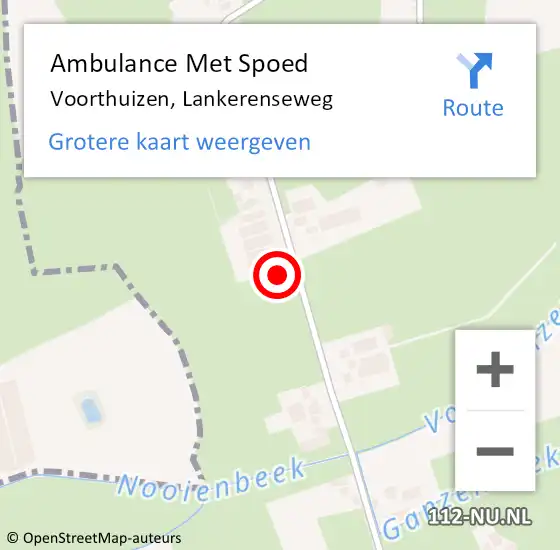 Locatie op kaart van de 112 melding: Ambulance Met Spoed Naar Voorthuizen, Lankerenseweg op 15 november 2022 09:17