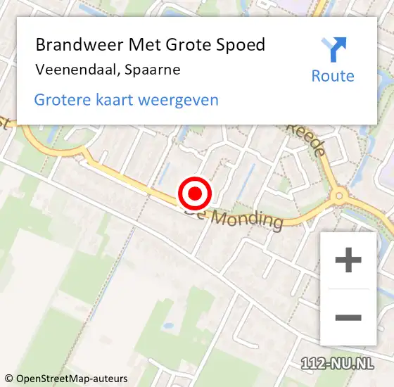 Locatie op kaart van de 112 melding: Brandweer Met Grote Spoed Naar Veenendaal, Spaarne op 15 november 2022 09:20