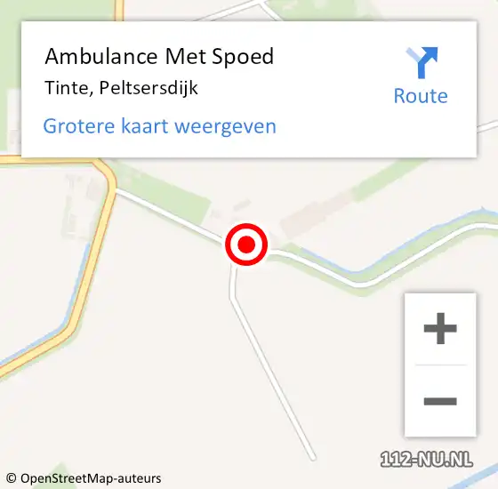 Locatie op kaart van de 112 melding: Ambulance Met Spoed Naar Tinte, Peltsersdijk op 15 november 2022 11:17