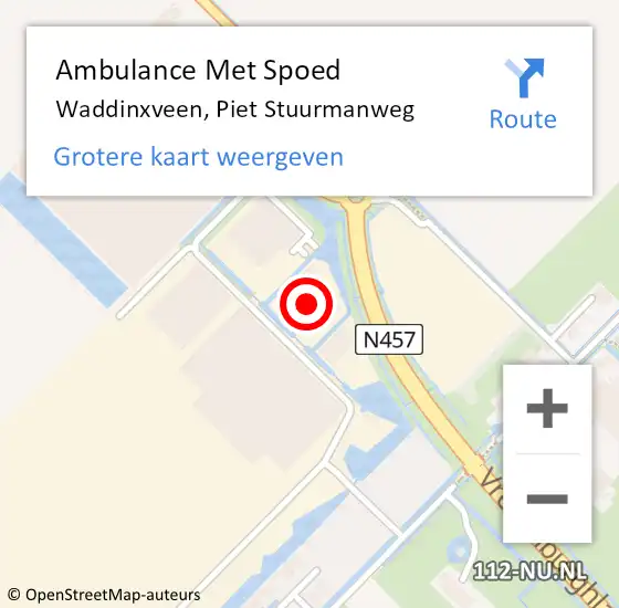 Locatie op kaart van de 112 melding: Ambulance Met Spoed Naar Waddinxveen, Piet Stuurmanweg op 15 november 2022 11:32