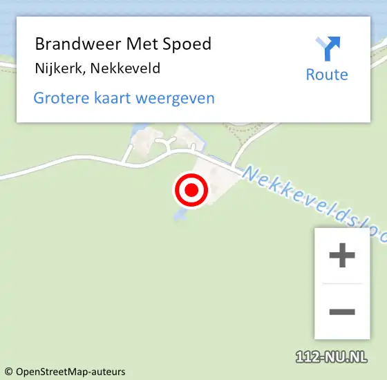 Locatie op kaart van de 112 melding: Brandweer Met Spoed Naar Nijkerk, Nekkeveld op 15 november 2022 11:45