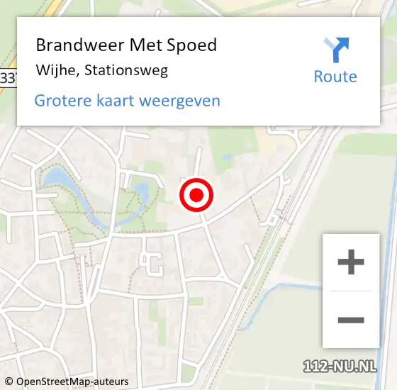 Locatie op kaart van de 112 melding: Brandweer Met Spoed Naar Wijhe, Stationsweg op 15 november 2022 14:32