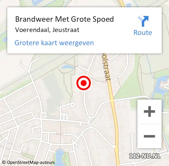 Locatie op kaart van de 112 melding: Brandweer Met Grote Spoed Naar Voerendaal, Jeustraat op 15 november 2022 15:08