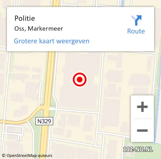 Locatie op kaart van de 112 melding: Politie Oss, Markermeer op 15 november 2022 15:48