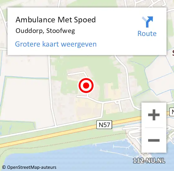 Locatie op kaart van de 112 melding: Ambulance Met Spoed Naar Ouddorp, Stoofweg op 15 november 2022 16:11