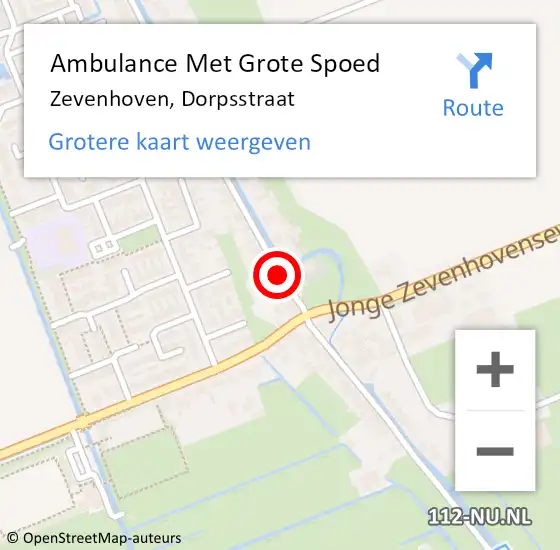 Locatie op kaart van de 112 melding: Ambulance Met Grote Spoed Naar Zevenhoven, Dorpsstraat op 15 november 2022 16:32