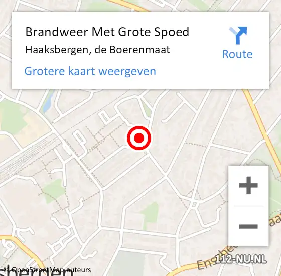 Locatie op kaart van de 112 melding: Brandweer Met Grote Spoed Naar Haaksbergen, de Boerenmaat op 15 november 2022 17:20