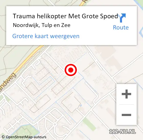 Locatie op kaart van de 112 melding: Trauma helikopter Met Grote Spoed Naar Noordwijk, Tulp en Zee op 15 november 2022 17:51