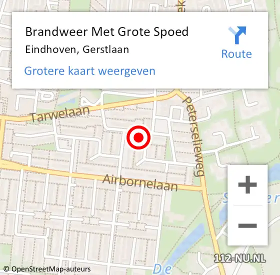 Locatie op kaart van de 112 melding: Brandweer Met Grote Spoed Naar Eindhoven, Gerstlaan op 15 november 2022 18:50