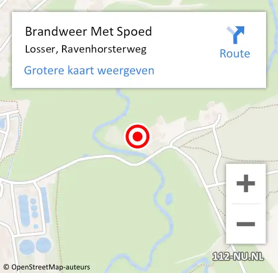 Locatie op kaart van de 112 melding: Brandweer Met Spoed Naar Losser, Ravenhorsterweg op 15 november 2022 19:07